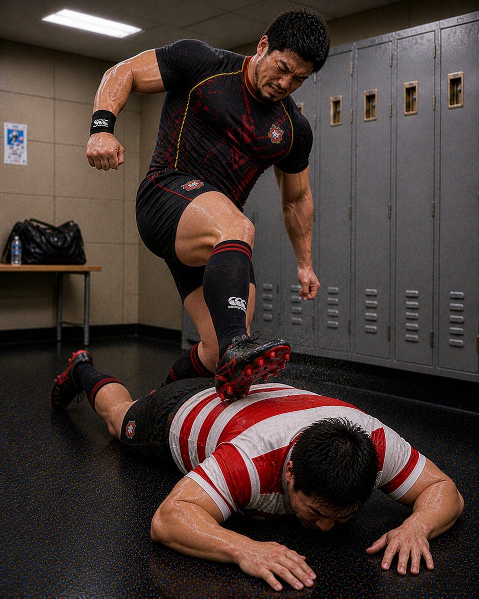 wrestlebulgfan's tweet image. ラガーマンのロッカー室プロレス。極まったキャメルクラッチ。追い込まれた体勢。
Rugby locker room wrestling. Camel clutch locked.
#rugby #wrestling #camelclutch  #lockerroom #AIart️️️️️️️️️️️️️️️️️️️️️️️️️️️️️️️️️️️️️️️️️️️️️️️️️️