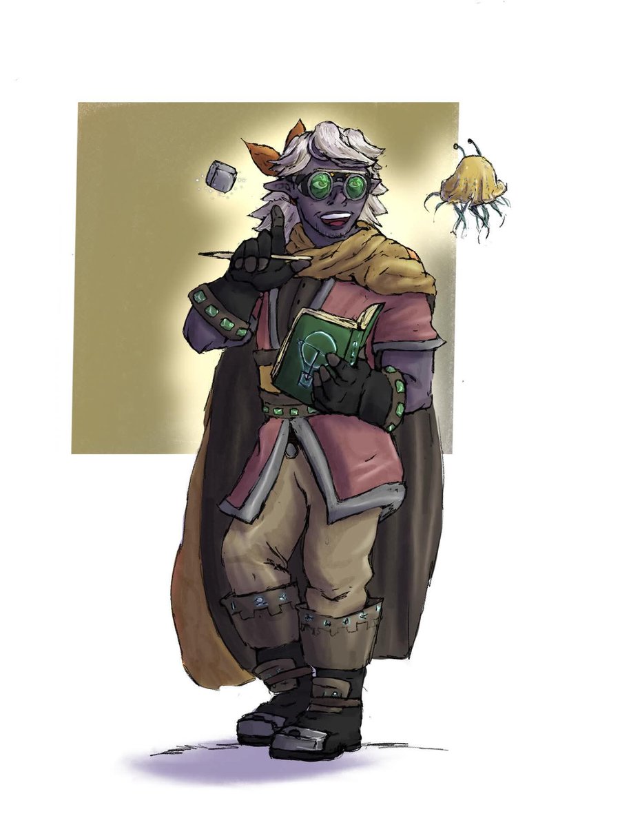 FancyChicken1's tweet photo. Havoc “Jotunn” Ichorzza 
A high energy researcher/artist whose fascinations expand past his Underdark Stone Giant Collective to find the secrets of the world. 
Thinking about using him for a way to explain complicated lore in my world. https://t.co/NBp57TZ3VL