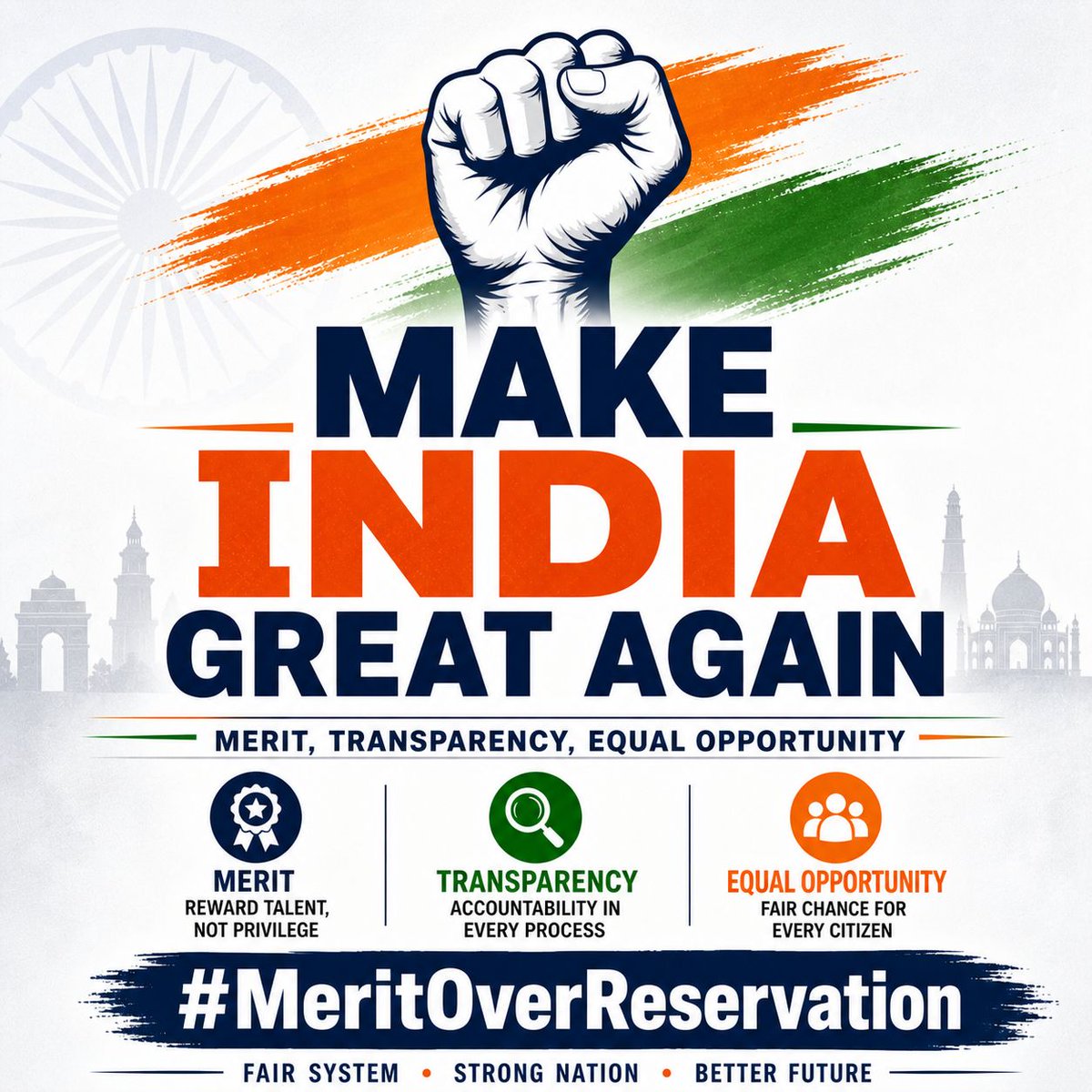 yogi1056's tweet image. प्रशासनिक दक्षता और राष्ट्र के विकास
के लिए योग्यता यानी मेरिट को प्राथमिकता देना आवश्यक ही नहीं अनिवार्य है। 
जब चुनाव सिर्फ प्रतिभा के आधार पर
होता है, तो परिणाम भी उत्कृष्ट होते हैं। 
देश को आगे ले जाने के लिए प्रतिभा का सम्मान जरूरी है...
#MeritOverReservation #Equality