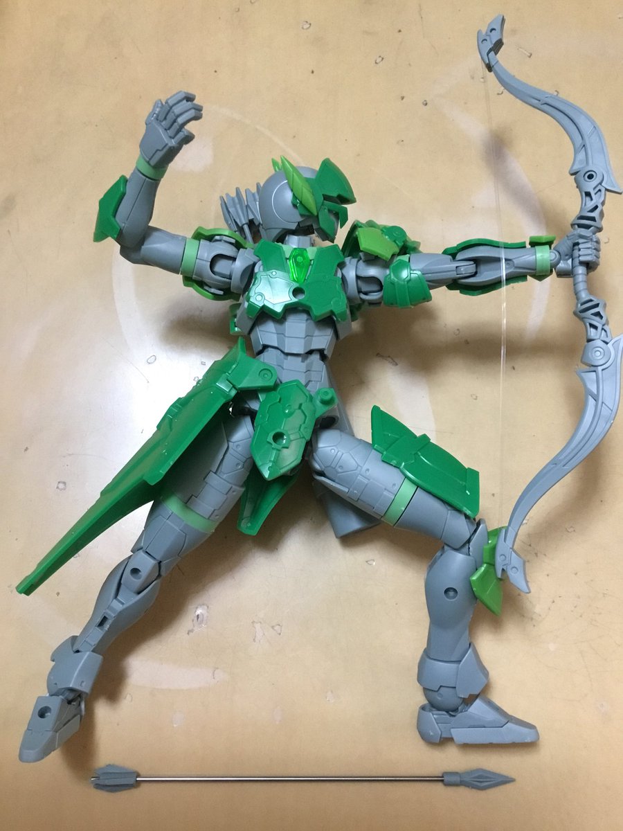 アーチャーをパチ組みした。弓矢の扱いがテクニカルだけど良いキットだ アーチャーをパチ組みした。弓矢の扱いがテクニカルだけど良いキットだ