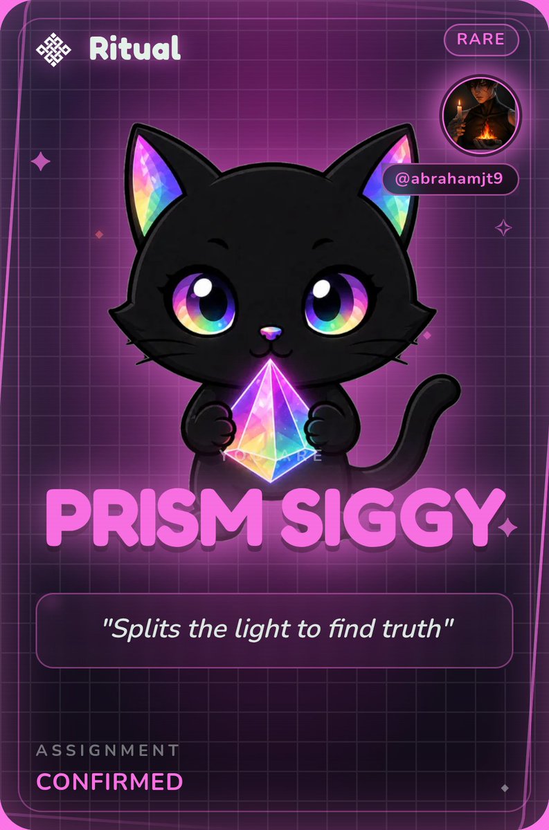 AbrahamJT9's tweet photo. W build by @Cripson01 
Luckily I minted Prism Siggy 😁😃

You can try yours out and mint your own type of siggy👇🏿👇🏿
https://t.co/T6VBqkCgFR

#buildonritual https://t.co/7pEVpIY5ZM