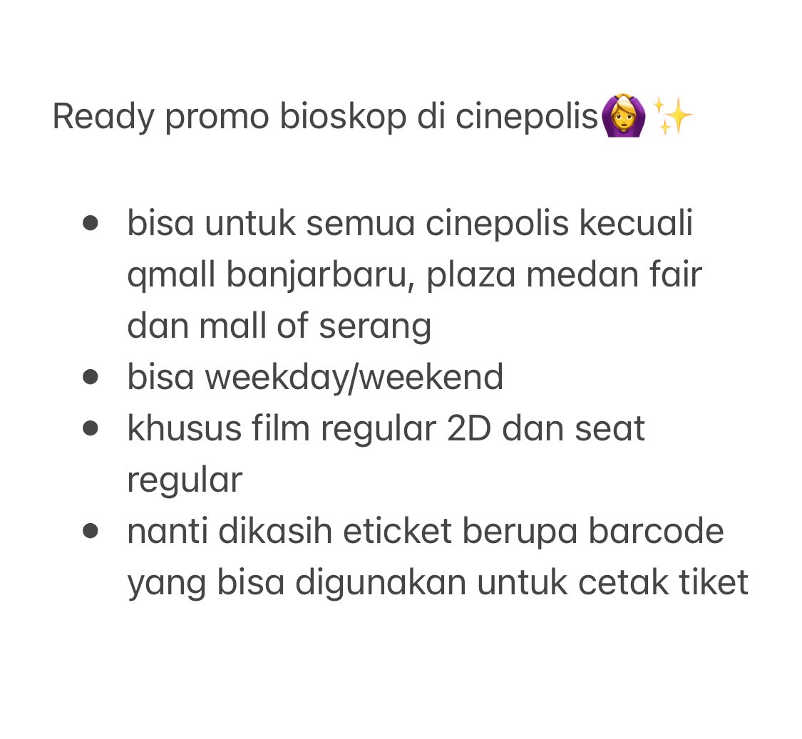 flyhighbeep's tweet photo. Ready promo cinepolis dan cgv 🙆‍♀️✨

cinepolis : 1 harga tiket + 25k = 2 tiket
cgv : harga tertera digambar bawah

langsung kasih tau aja nonton apa, di cgv/cinepolis mana dan berapa tiket jadi bisa langsung kasih harga after diskon~ https://t.co/ZBefslmktM