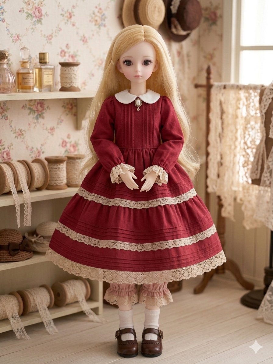 Pastel_may's tweet image. クラロリ、かわいい〜
作って着せたいなぁ……
ドール服作りの技術を身につけたい。｢型紙の教科書｣を入手するべきか🤔
 #doll  #fashiondoll  #bjd