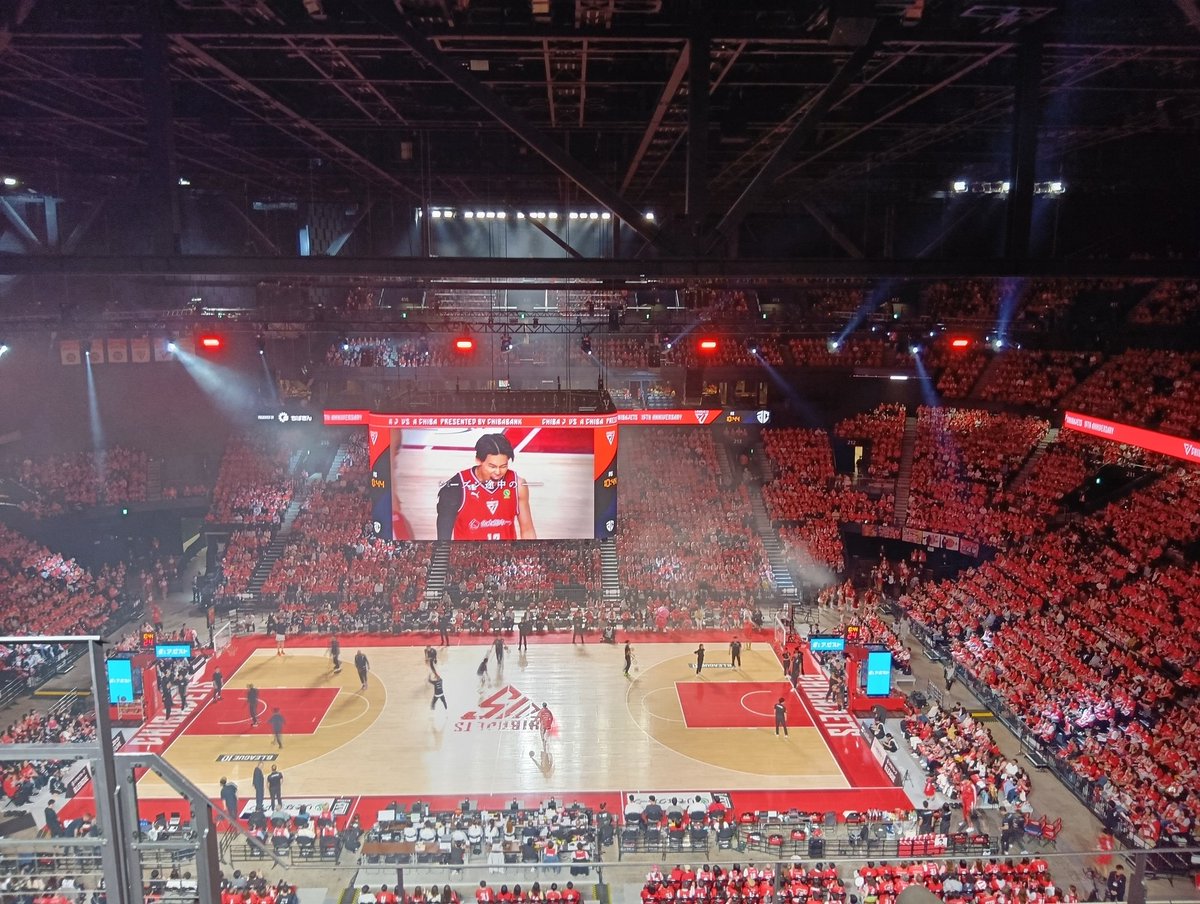 LaLa arena TOKYO-BAYは2Q終了。本日は千葉ダービーです。千葉ジェッツ