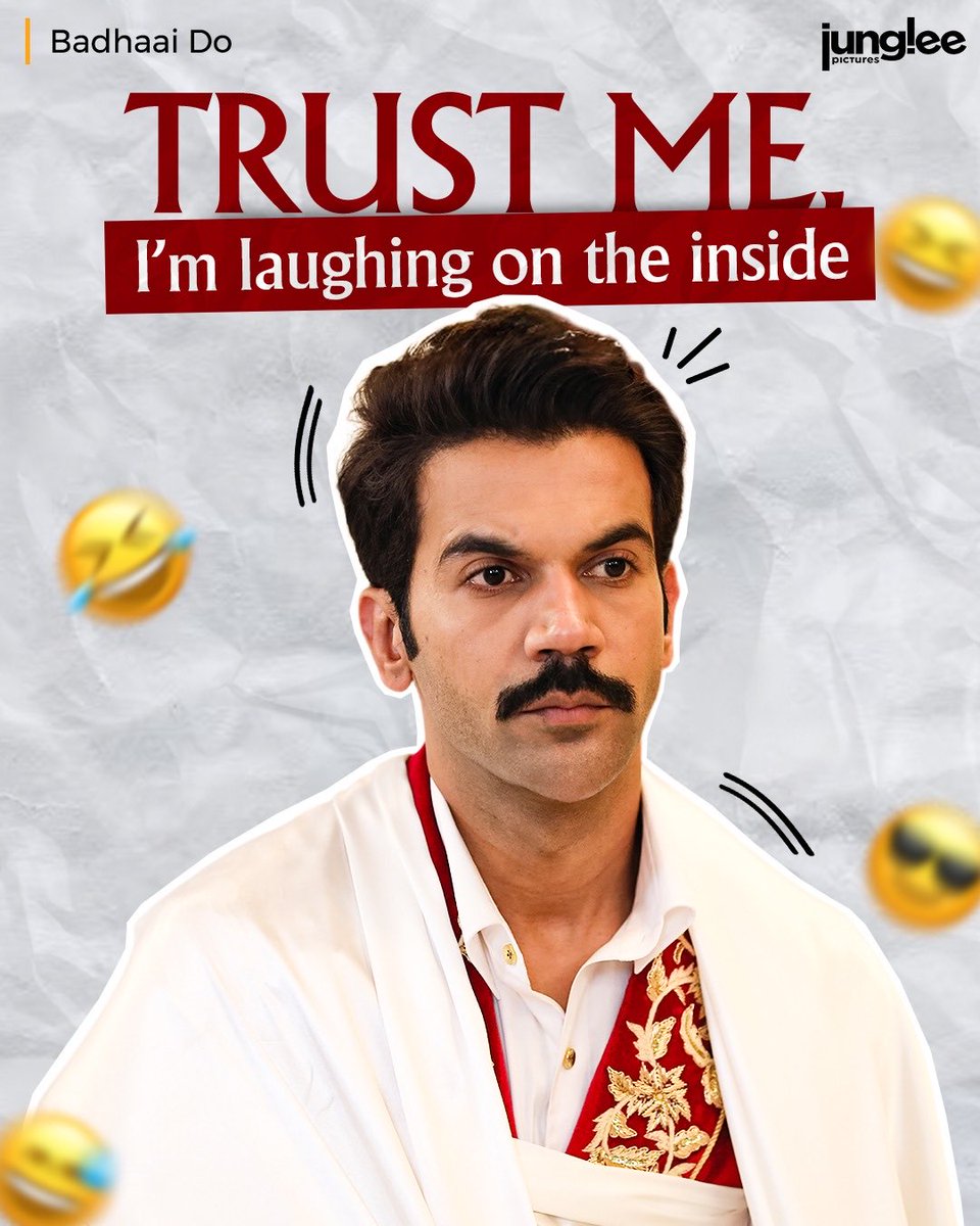 JungleePictures's tweet photo. Are you laughing on the inside too?😄
@RajkummarRao
#JungleePictures #BadhaaiDo #LaughterDay https://t.co/KQ2igdSOui