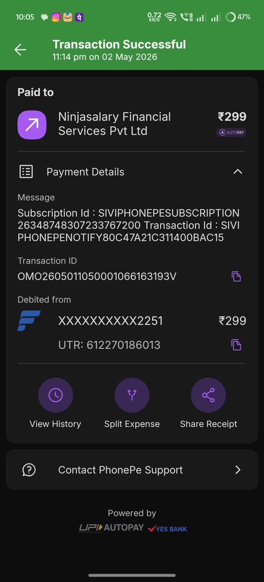 raveendhiran101's tweet photo. #Mysivi @SpeechifyAI ₹299 x 2 charged via UPI autopay without consent
@AkshaySanghai
I have not subscribed MySivi service
Unauthorized transactions must be reversed per RBI rules
I sent email to mySivi for ₹598 refund
Please resolve ASAP. #UPI #Refund
@UPI_NPCI @PhonePeSupport https://t.co/2bKkA7vICD