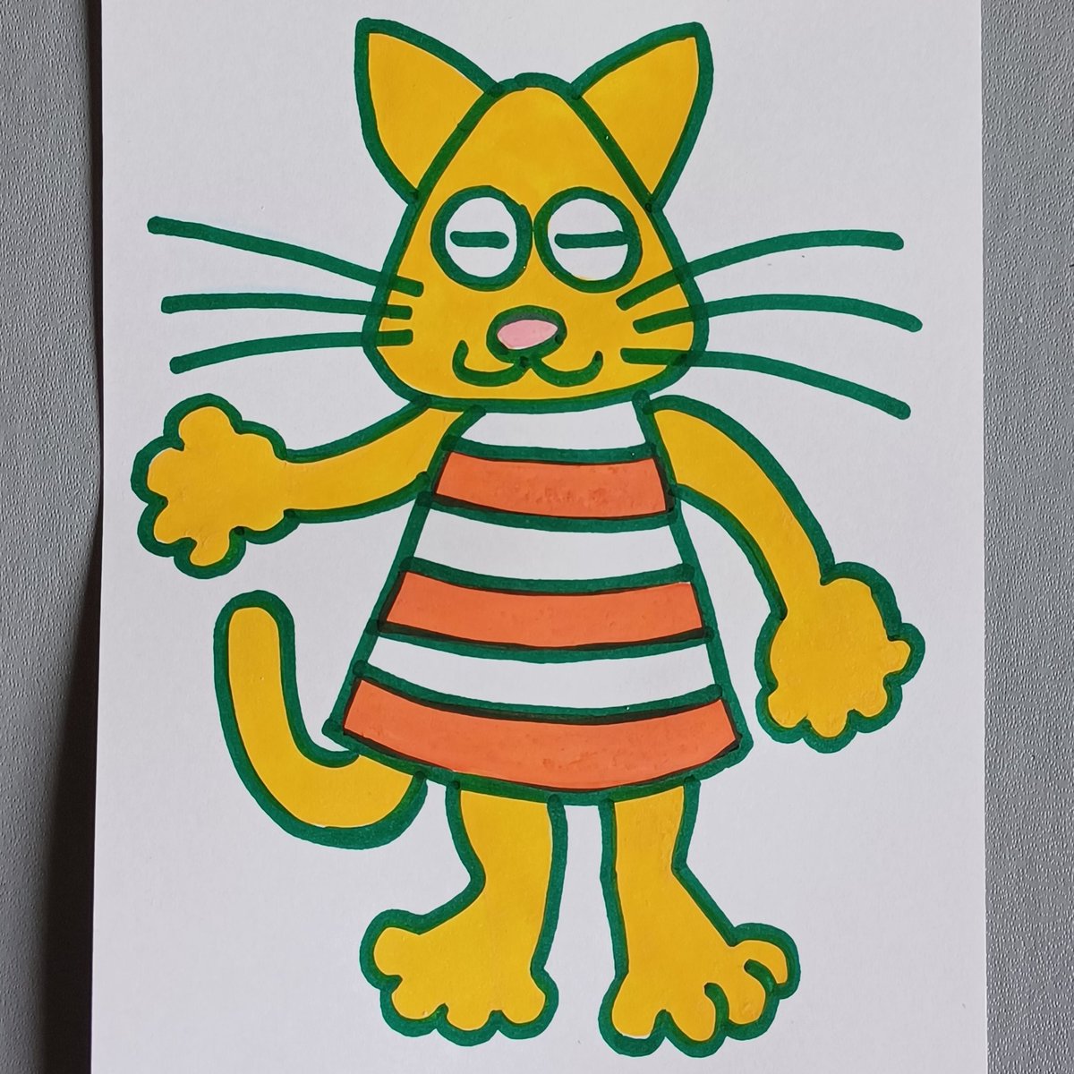 iaagIWHNrXwJOT7's tweet image. 暑くなってきたので薄着な猫さん　#猫　#イラスト　#cat