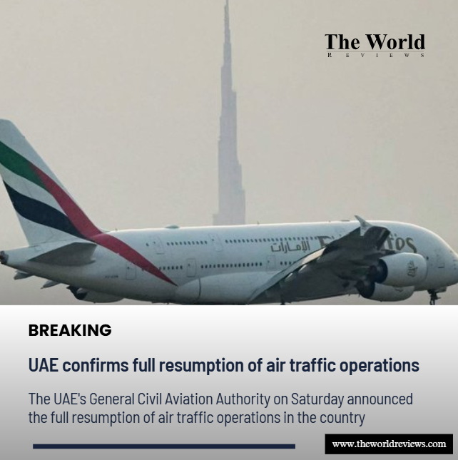 tworldreviews's tweet image. The UAE General Civil Aviation Authority has announced the full resumption of air traffic operations across the United Arab Emirates, signalling a return to normal aviation flow after recent disruptions and operational adjustments.

#UAE #Aviation #AirTravel #Dubai #AbuDhabi