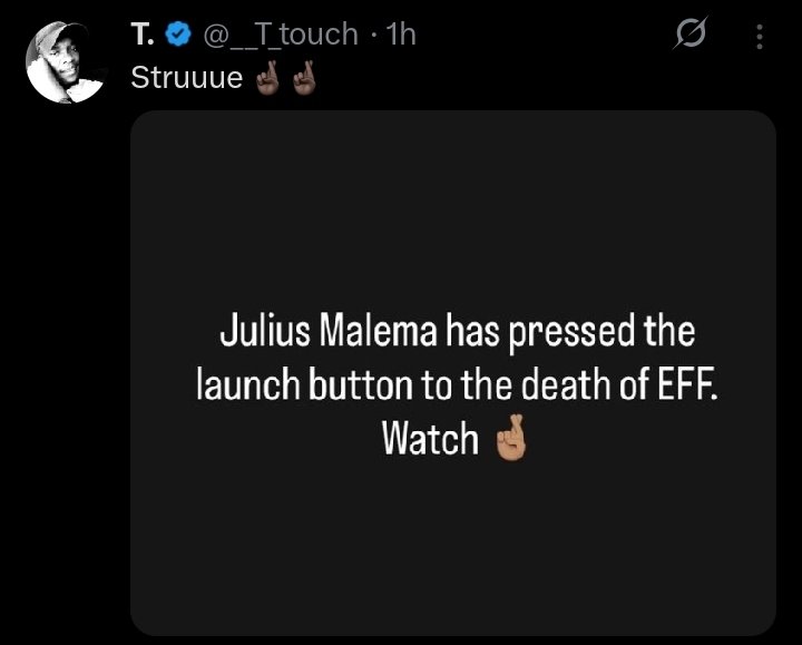 It is always the haters of the EFF who are most worried about the affairs of the EFF.

You voted for Gayton go and tell him who to run his spaza shop.