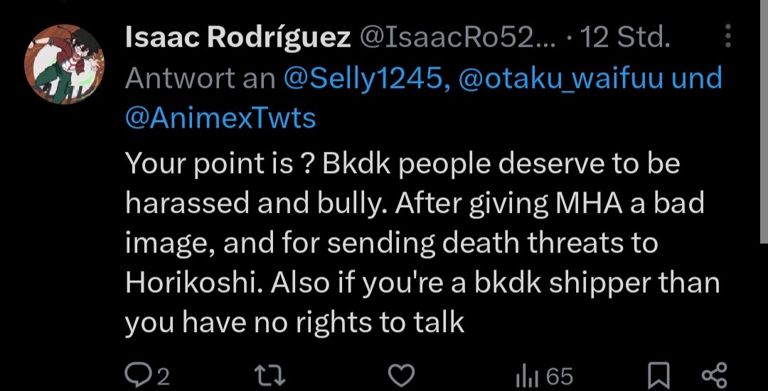 Selly1245's tweet photo. ...its getting worse and yes from izuocha fans ...not Just bkdk . Why People need to be so mean? Its like they embarresing themself. Also bkdk fans aren't better https://t.co/98gOX7MzDk