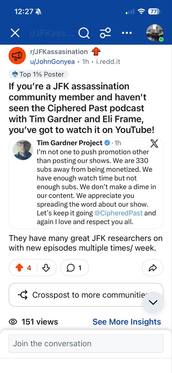 MisguidedPats's tweet photo. @timgproject @CipheredPast Hope it’s ok but I cross posted this to Reddit’s JFK assassination sub https://t.co/tWXjmutl91