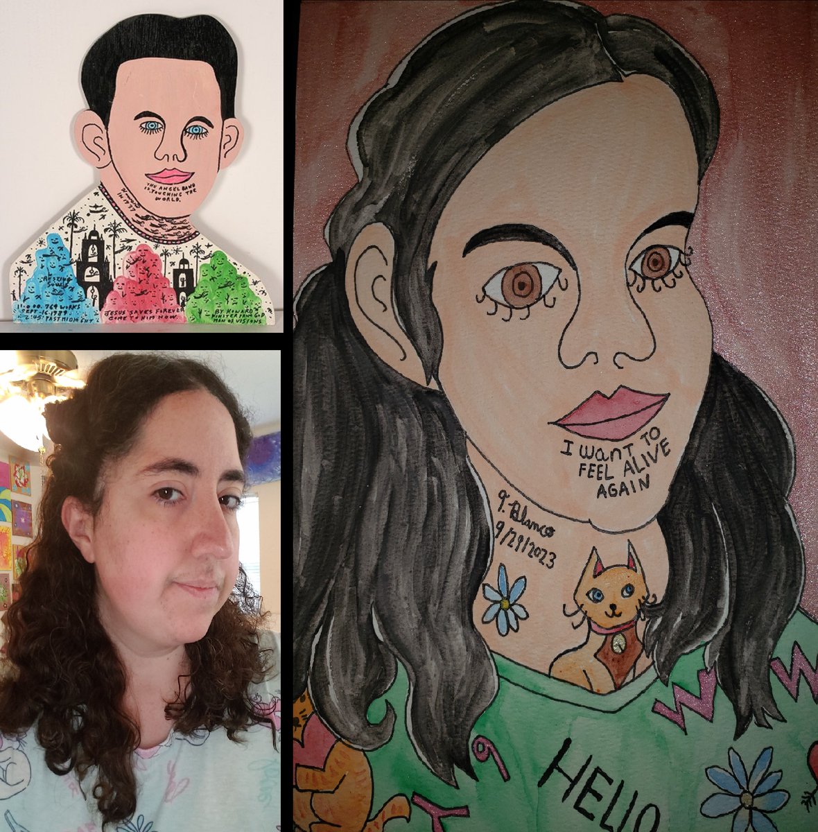 artsysister's tweet image. Today, I wanted to show you some fun self portraits mimicking the style of various painters. See more watercolor paintings at artsysister.com/blogs/news/tag…
#watercolor #selfportrait #painting