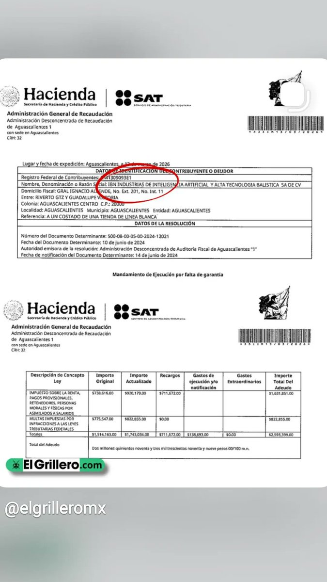 liderponce574's tweet photo. @RicardoBSalinas @arturoavila_mx Por cierto tío Richi 
El #cerovotos alías @arturoavila_mx y @epigmenioibarra , deben impuestos desde 2020. https://t.co/xwHMmfWzDd
