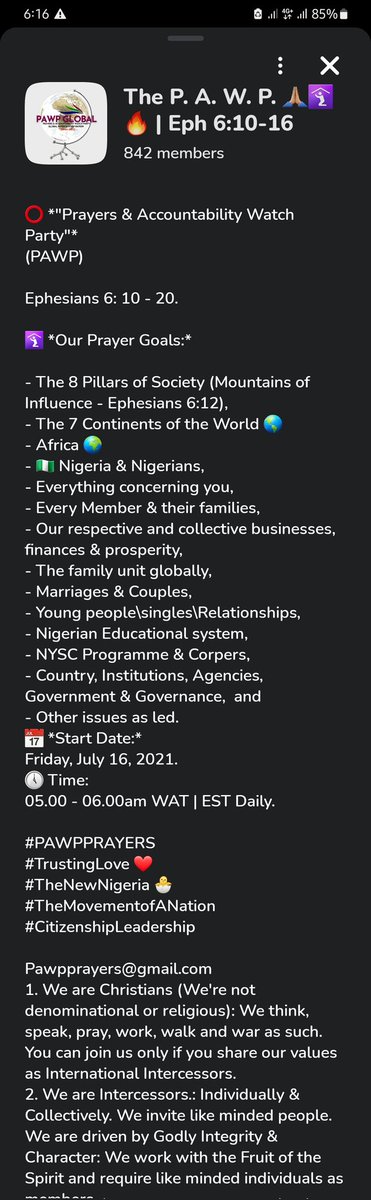 PawpPrayers's tweet image. Live Replay 📽️🎙️🎥🧭❗🔥
Yr. 5️⃣ | Day 1️⃣,7️⃣5️⃣2️⃣ of PAWP Global Prophetic Prayers. 

Join US NOW❗

05.00am WAT Daily. 
[Since 2021]
#TheYearof6ight   
#TAEGGDAC2026
#Thanksgiving
#The8PillarsofSociety
#The4PillarsofCivilisation
clubhouse.com/room/m3Y5yOgV?…