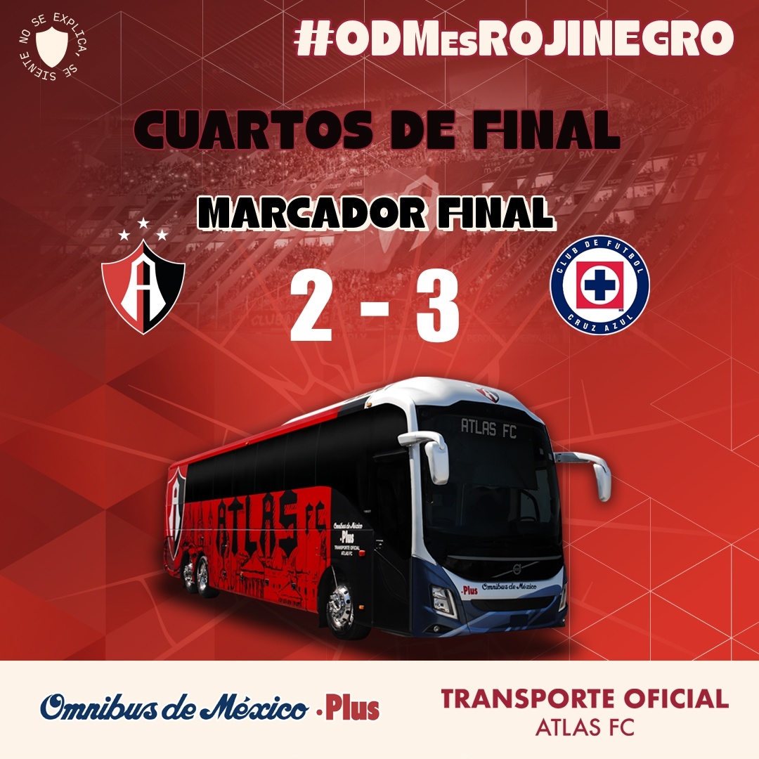 Omnibus_oficial's tweet photo. Termina el primer partido🏟️
Lo dimos todo esta noche y estamos preparados para el siguiente encuentro⚽
¡Arriba el ATLAS!❤️🖤
#ODMEsRojinegro🔴⚫️ #TransporteOficial🚌 https://t.co/gO2UPp2Qrp