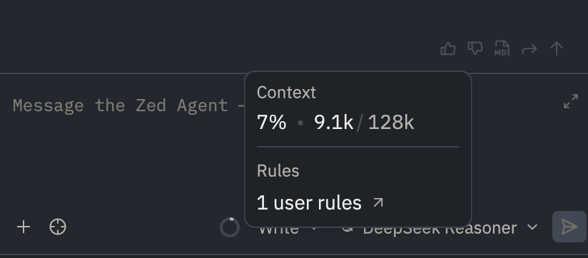 MlgtheUno's tweet image. @zeddotdev , am i doing something wrong? i thought i should have a 1M token context window with #DeepSeek v4.