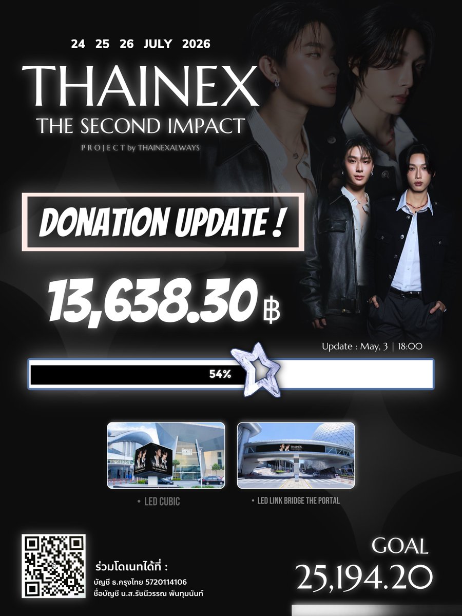 THAINEXALWAYS's tweet photo. Donation Update : Project
#THAINEXTHESECONDIMPACT
อัพเดตยอดโดเนท ณ วันที่ 03/05/2026
ตอนนี้ยอดรวมอยู่ที่ 13,638.30 บาท 🎉
ขอบคุณทุกแรงซัพพอร์ตจากทุกคนมาก ๆ เลยนะคะ 🙏
🎯 Goal : 25,194.20 บาท
ตอนนี้เรายังขาดอีก 11,555.90 บาท
เดินทางมาเกินครึ่งทางแล้ว อีกนิดเดียวเท่านั้น
มาช่วยกันเติมพลังให้โปรเจกต์นี้ไปถึงเป้าหมาย เพื่อพา ไทยเน็กซ์ ไปอิมแพคด้วยกันนะคะ 🐔❤️
ใครที่อยากร่วมเป็นส่วนหนึ่งของโปรเจกต์ สามารถร่วมโดเนทได้ที่
ธนาคารกรุงไทย
เลขบัญชี 572-0-114106
ชื่อบัญชี น.ส.รัชนีวรรณ พันทุมนันท์
#THAIchayanon #NEXnattakit
#BUS_LIGHTASONE