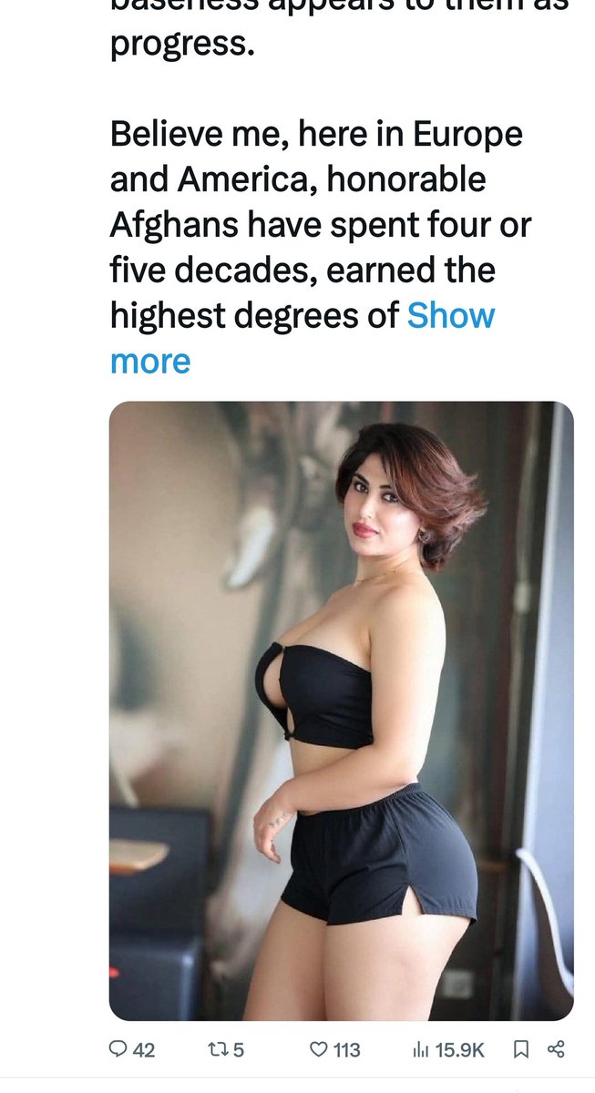 progressivepo11's tweet photo. @SanaStanikzai2 I saw your tweet then furthdr down my timeline this post came up, just a remimder, this is wat west thinks is feminism and afghans need, she went from afghan tv to going to france to live this life, she a tool ,just like feminism is a tool to attack all muslims, traditional pple https://t.co/RaTvkSHdV7