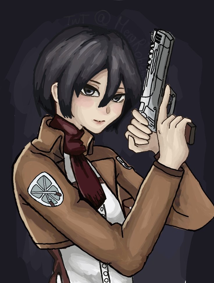 MeryRobleto's tweet image. #mikasa #attackontitan #fanart
