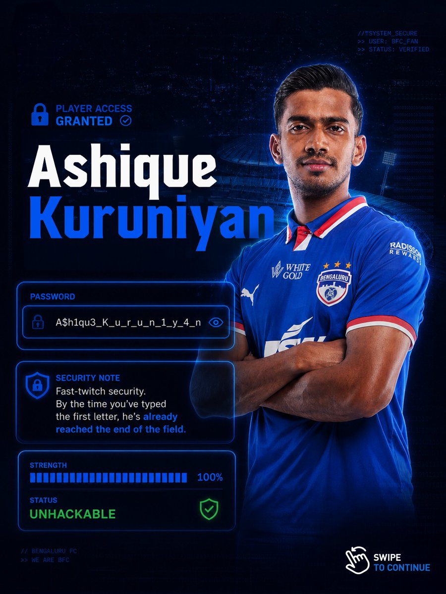 bengalurufc's tweet image. Coded in. 👨‍💻

#WeAreBFC #OFCBFC #Jotheyali