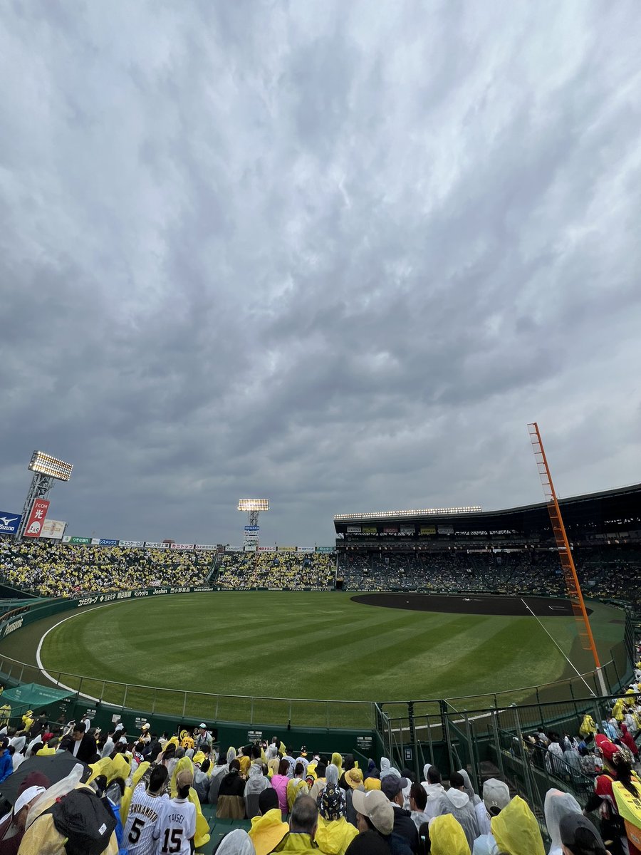 azzaro33257's tweet photo. GWのメインイベント甲子園⚾️
曇り��ち雨予報が的中途中大雨に
７回コールドゲーム
いいところやったのにー
夕方まで雨降らないと思ってた
才木、佐藤のヒーローインタビューも見れなくて残念😢
また次回は晴れた甲子園で勝ちが見たい😆

 #阪神タイガース https://t.co/zGkfySSFLA