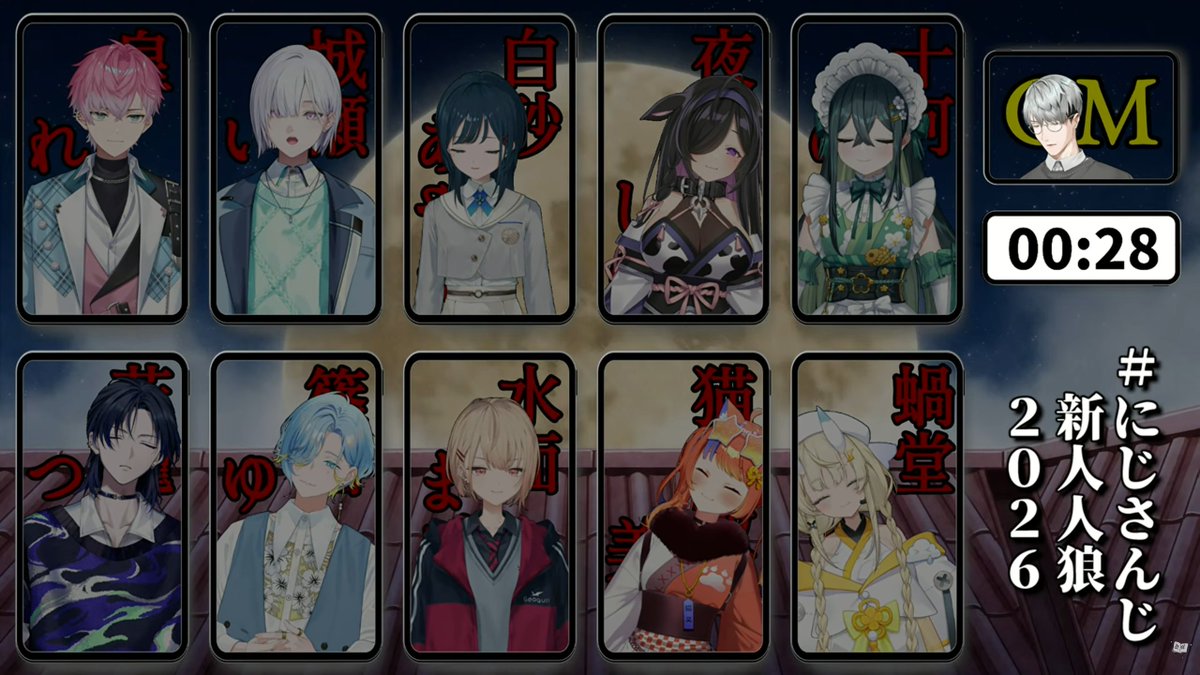 めっちゃ面白かったです！ありがとうございました～！
 #にじさんじ新人人狼2026
