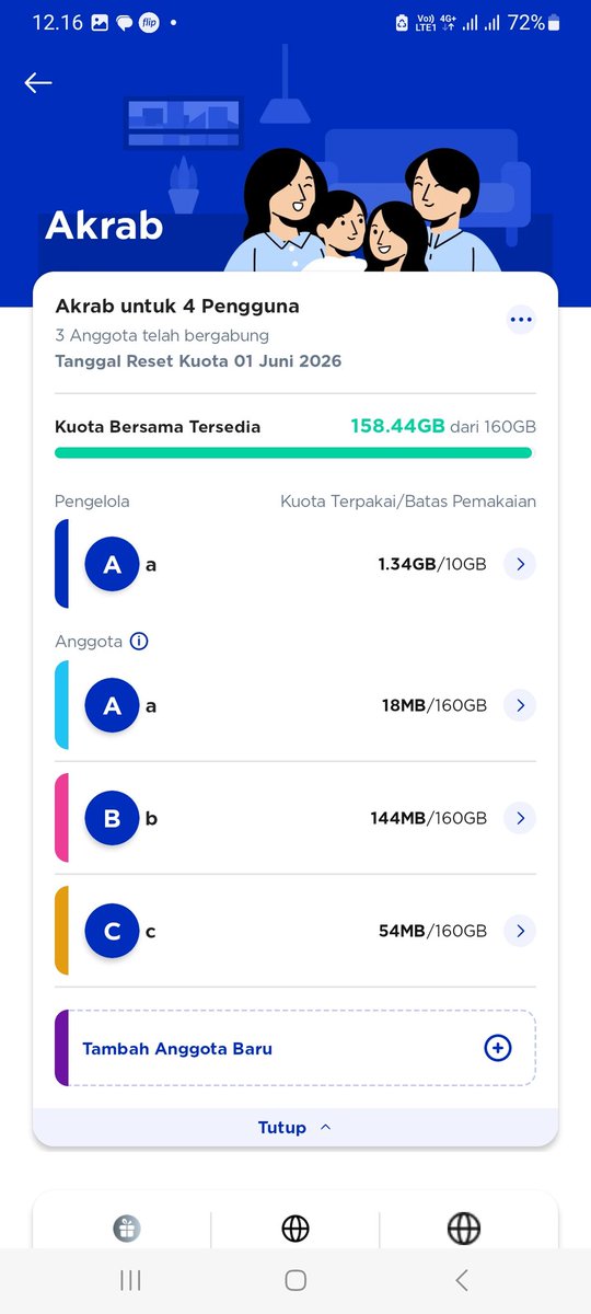________caasper's tweet photo. wts slot tambahan xl akrab, diutamakan area 4 bisa dapat 85gb 70rb #zonauang #zonajajan #zonaba https://t.co/gVqpqf6BKS