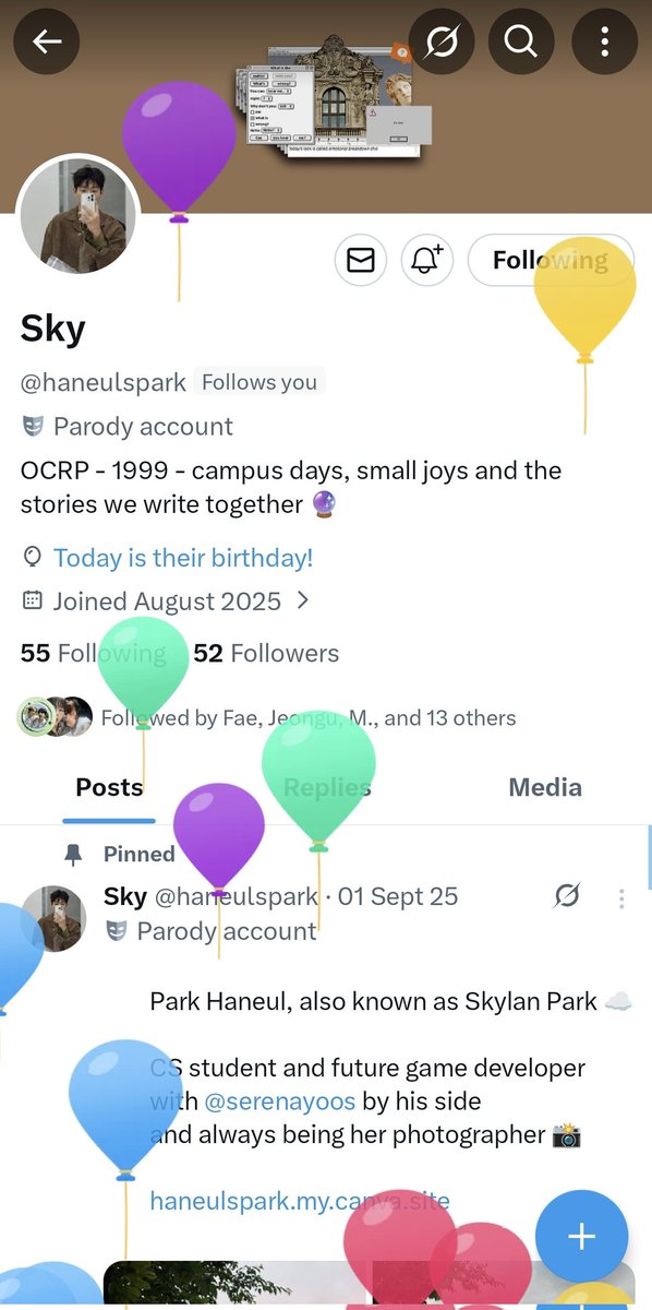serenayoos's tweet photo. Knock knock! @haneulspark 

I see someone having some balloons around his profile? https://t.co/OBqlT7qGyt