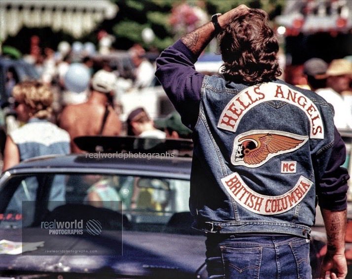RealWorldImage's tweet image. A member of the Hells Angels in Kelowna, BC, Canada in the nineties. Gary Moore photo. Real World Photographs. #HellsAngels #biker #HA #photojournalism #streetphotography #Nikon #Canada #Kelowna #rcmp #crime #crime #Grok #Getty  #realworldphotographs #garymoorephotography #film