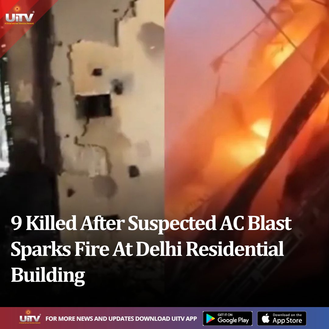 UiTV_Connect's tweet image. Tragedy strikes in Delhi 🚨

A suspected AC blast triggered a devastating fire in a residential building, claiming 9 lives. Authorities are investigating the cause as rescue and relief efforts continue.

#DelhiFire #BreakingNews #FireSafety #Tragedy #StaySafe #IndiaNews
