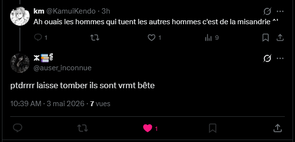 LuckyMatGaming tlmnt un écrivain célèbre sur le féminisme que le montrer en screen c'est pas pour se moquer mais pour dire lui faut l'écouter quand il écrit mysandrie ^'