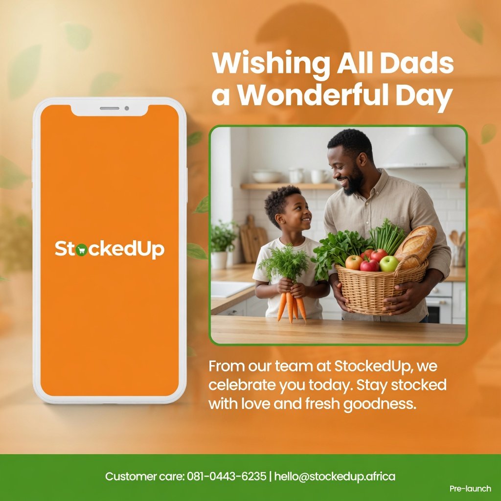 stockedupafrica's tweet photo. Happy Father’s Day 💙

To all the dads keeping homes stocked and hearts full — we celebrate you today! https://t.co/LhkuVkJJpa