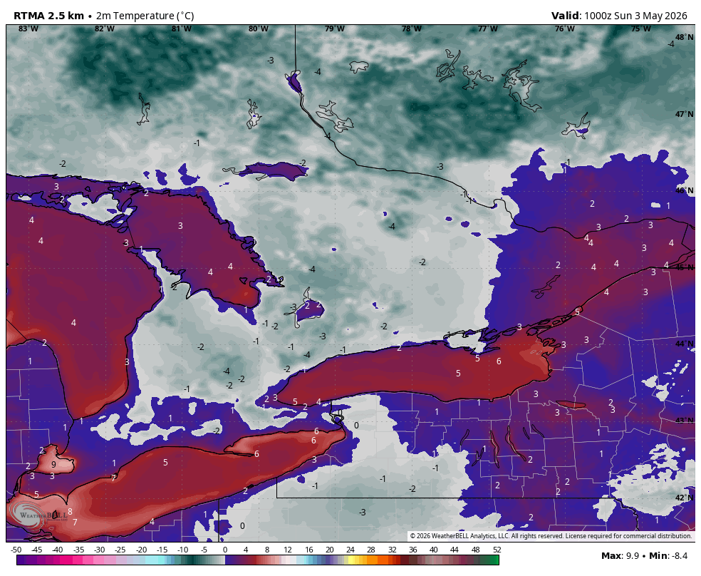 WxOntario1's tweet image. Another chilly start to the day across Southern #Ontario 

Temps range from the low single digits to near 0C

Scattered showers move in for the afternoon, heaviest rain remains across Northern sections of the region

Warmer today with temps between 10C and 15C for most, upper