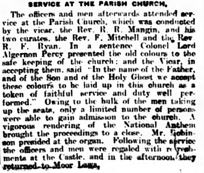 TyneSnapper's tweet image. #Alnwick The laid up Queen Colours of the Northumberland Infantry Militia in St Michael's Church Alnwick. Photographed on this day 3rd May 2017.  Scans from the Newcastle Daily Chronicle of 16th July 1909.