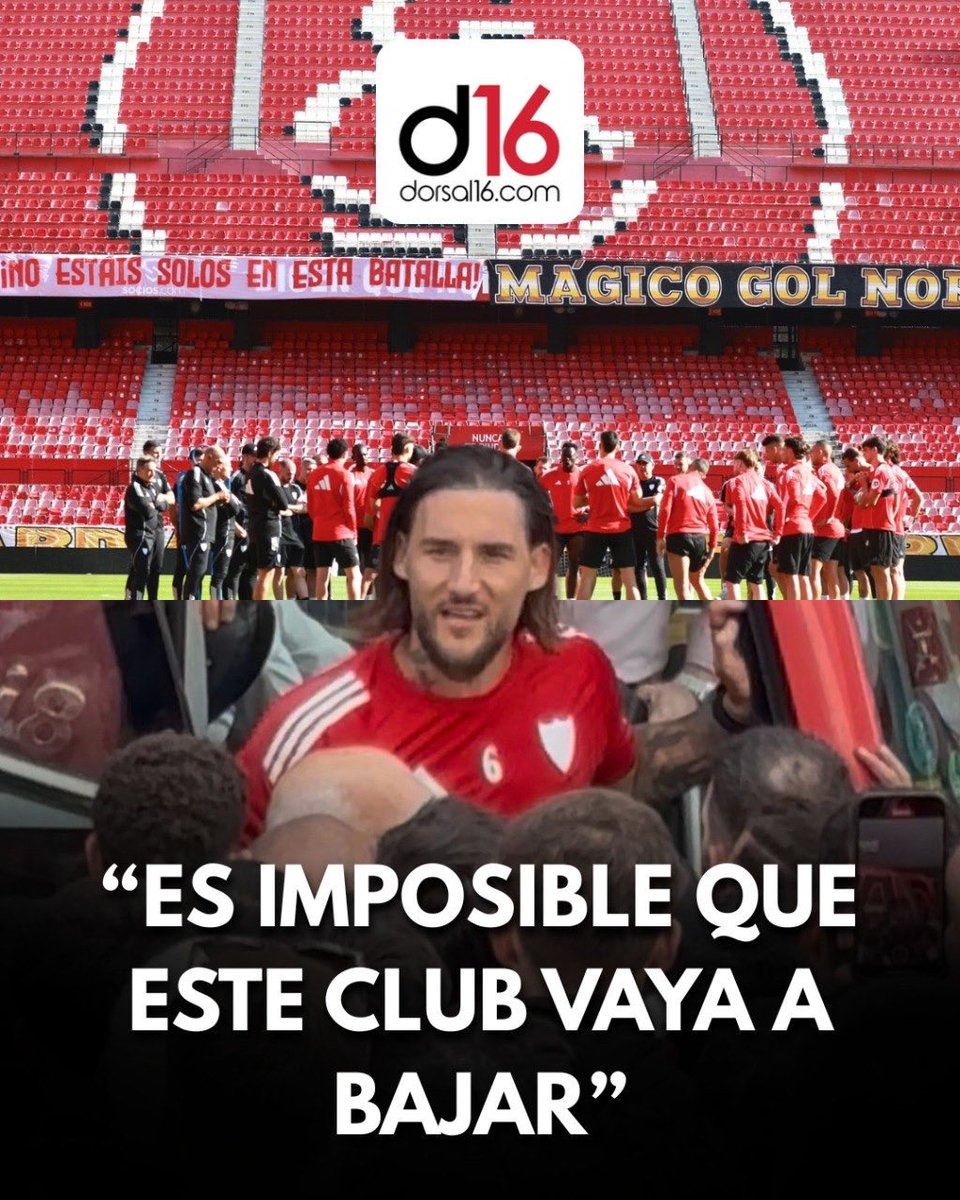 dorsal16_'s tweet image. ¡Gudelj en modo líder! 🇷🇸🛡️

El capitán del Sevilla FC da la cara ante la afición: “Es imposible que este club vaya a bajar. Lo vamos a dejar todo en el campo”. Compromiso total y máxima unión en Nervión. 🔥💪

#SevillaFCRealSociedad #LaLiga #SevillaFC #Dorsal16