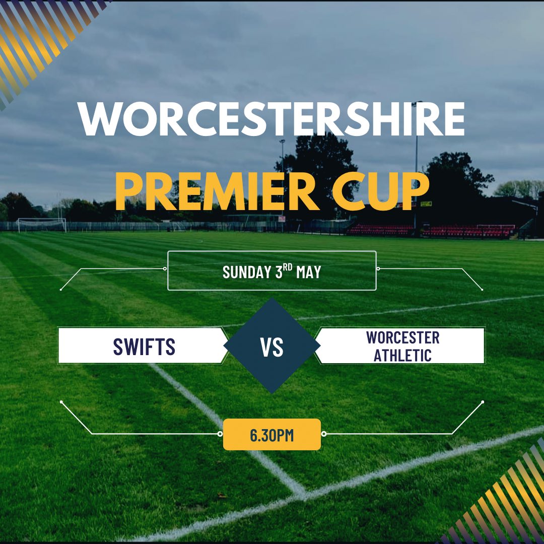 SSwiftwire's tweet photo. 🏆CUP FINAL DAY 🏆

Stourport Swifts Sunday Vs Worcester Athletic in the @WorcsFA Sunday County Cup tonight 💛🖤

🏟️ Claines Lane, WR3 7SS 
⏰ 6.30pm KO
💷 £3 on the gate

All support is welcome https://t.co/s2Yt9jXraH