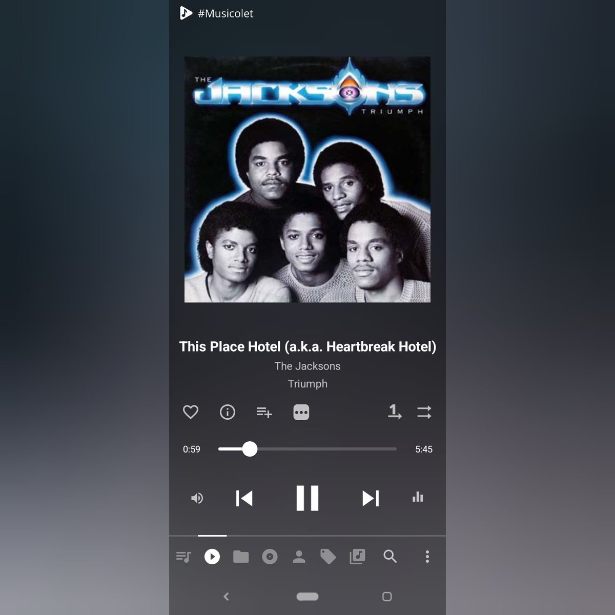 Bama_Boi57's tweet image. Listening #ThisPlaceHotelakaHeartbreakHotel by #TheJacksons in #musicolet.

Get Musicolet from: krosbits.in/musicolet