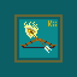 kiikey_1's tweet image. ドットピクト：今日の32ピクセル
弓

弓道、スタンドの矢と弓をイメージ
#ドット絵 #pixelart