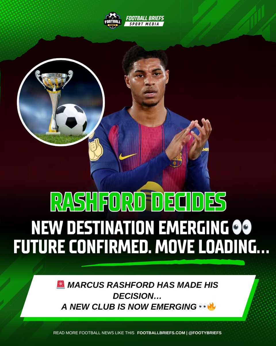 footybriefs's tweet image. 🚨 Marcus Rashford has made his decision…
A new club is now emerging 👀🔥
Where should he go? 👇

#Rashford #TransferNews #MUFC