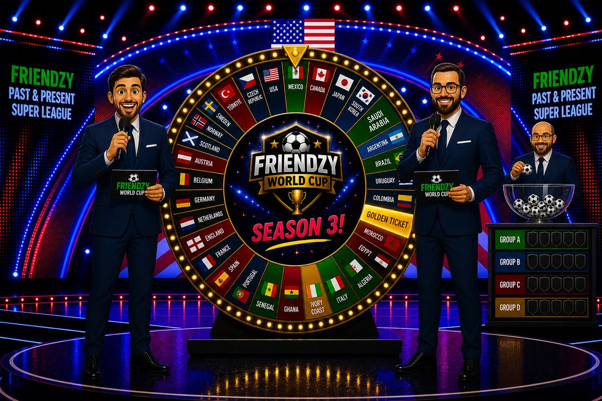 Friendzy2806's tweet image. 🌍FRIENDZY WORLD CUP LEAGUE🌍

💥Season 3 - World Cup Edition💥
Looking for 24 Members to join our World Cup Super league for the remainder of FC26! 

Join us live TONIGHT at 5:30PM with @DrFutPhD &amp;amp; @FitzyTheBard96 as your destiny andstory is written! 

🙏 🩷 ➕ ♻️
#FriendzyPNP