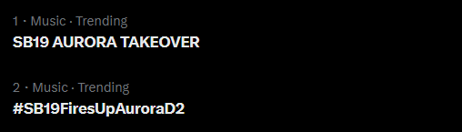Nas_G13's tweet photo. We are now trending at number 1! 🥳

Keep the momentum alive, A’TIN! 🫰

SB19 AURORA TAKEOVER
@SB19Official #SB19 
#SB19FiresUpAuroraD2 https://t.co/t6lDQ6buFo