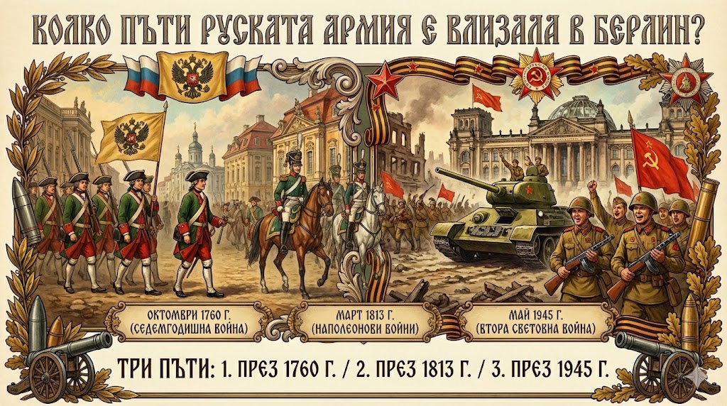 rostislav082's tweet photo. По случай наближаващият Ден на Победата, споделям тази историческа картинка, даваща отговор на въпроса Колко пъти Руската армия е влизала в Берлин?
Мисля да си я принтирам и да я сложа в рамка!
Моля, споделяйте! https://t.co/4rJIBwdkzR