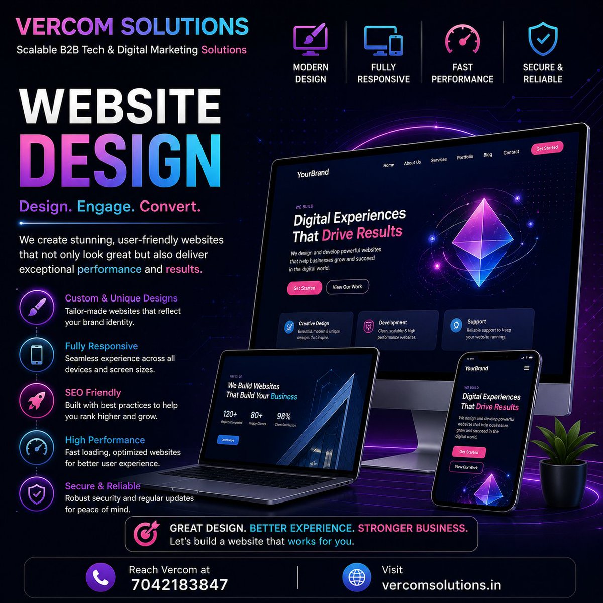 VercomSolutions's tweet image. Your website = Your brand identity 💻

Make it modern, fast &amp;amp; conversion-ready 🚀

✔ Responsive
✔ SEO Friendly
✔ High Performance
📞 7042183847
🌐 vercomsolutions.in
#WebDesign #StartupIndia #SEO #BusinessGrowth #Tech #DigitalMarketing #VercomSolutions