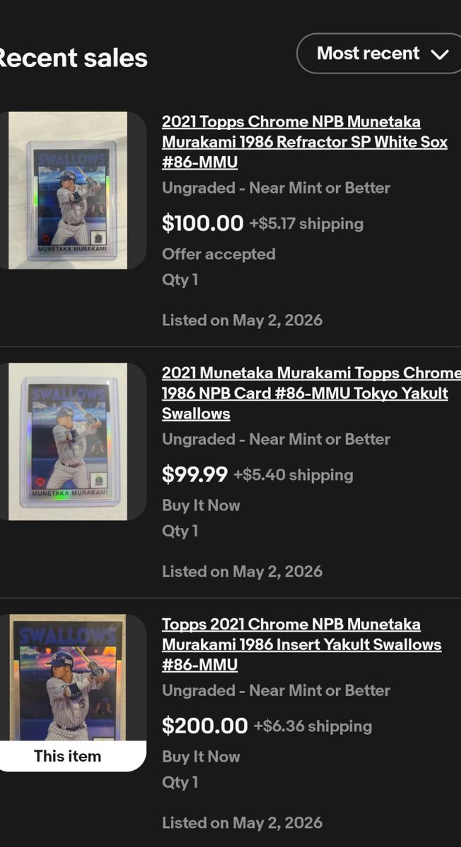 I knew I should have bought more of these! 😤 #MunetakaMurakami #thehobby #Topps