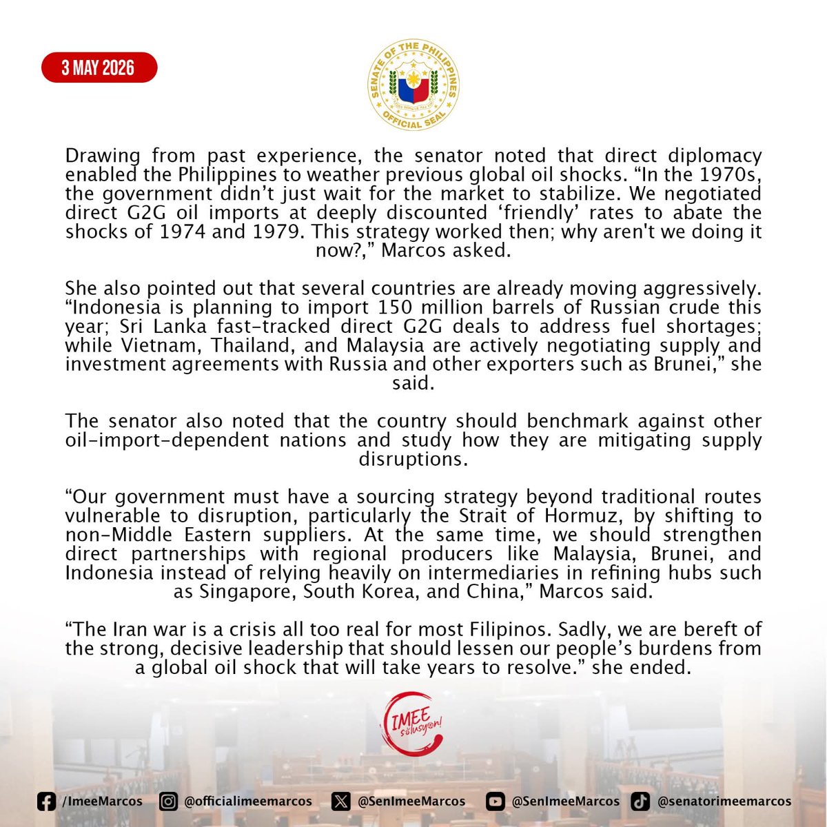 Imee R. Marcos tweet media
