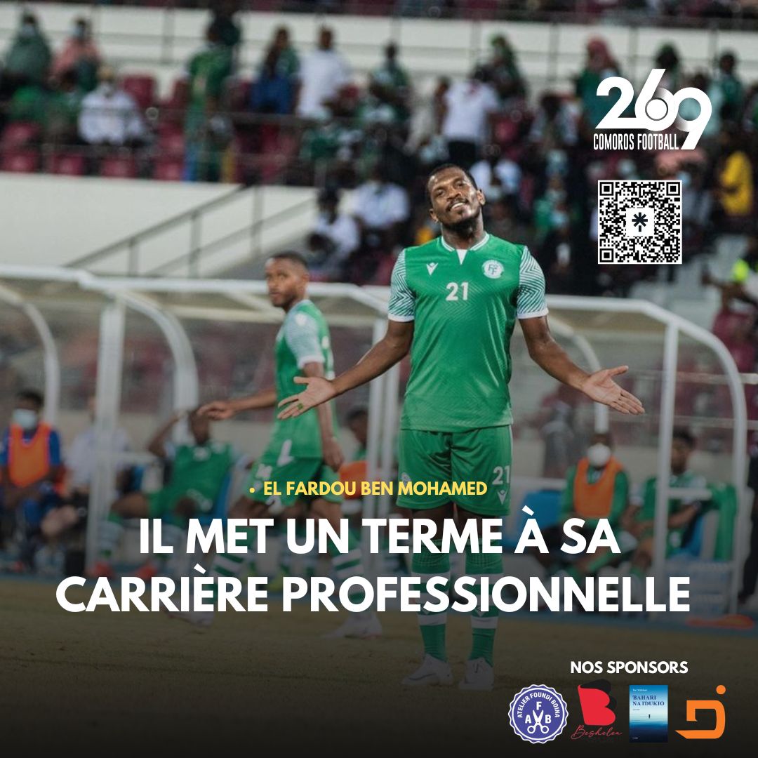 ComorosFootball's tweet image. ⚽ Clap de fin pour El Fardou Ben Mohamed.

Après avoir annoncé sa retraite internationale à l’issue de la CAN 2025, l’attaquant comorien a officialisé, ce samedi, la fin de sa carrière professionnelle à 36 ans.

#Comores #football