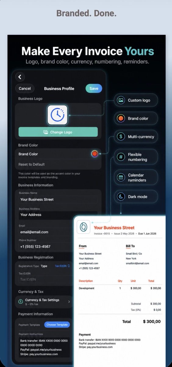NiceSoftwareAs's tweet photo. NotaBill now includes Payment Nudges. 

Send clean, ready-to-copy reminders for due, due today, or overdue invoices — without writing awkward follow-ups yourself. 
. https://t.co/SpzU2u4cPb
#iosapp #smalltool #freelancer #SmallBusiness #GetPaid #InvoiceApp #SideHustle https://t.co/OP1X7tM7hz