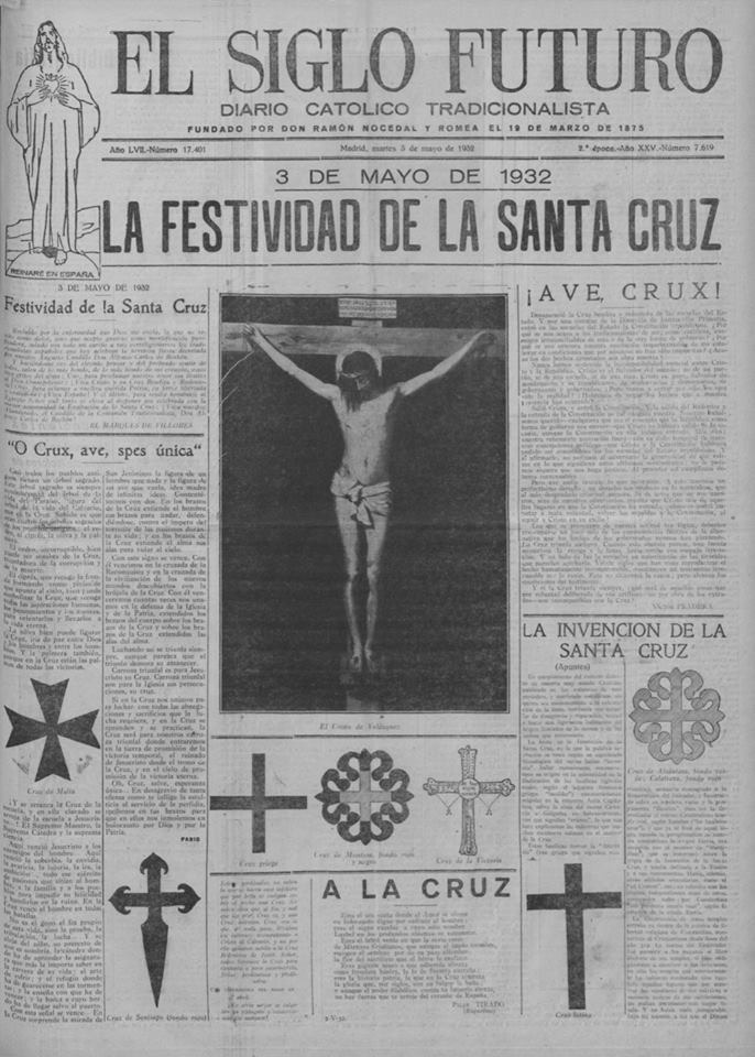 Agencia_FARO's tweet image. #Efemérides #carlistas: Día 3 de mayo.

1932. Por idea del Marqués de Villores y decreto del Rey Don Alfonso Carlos, los carlistas celebran por primera vez, por todo lo alto, su fiesta de la Santa Cruz.

facebook.com/share/p/18W6aG…