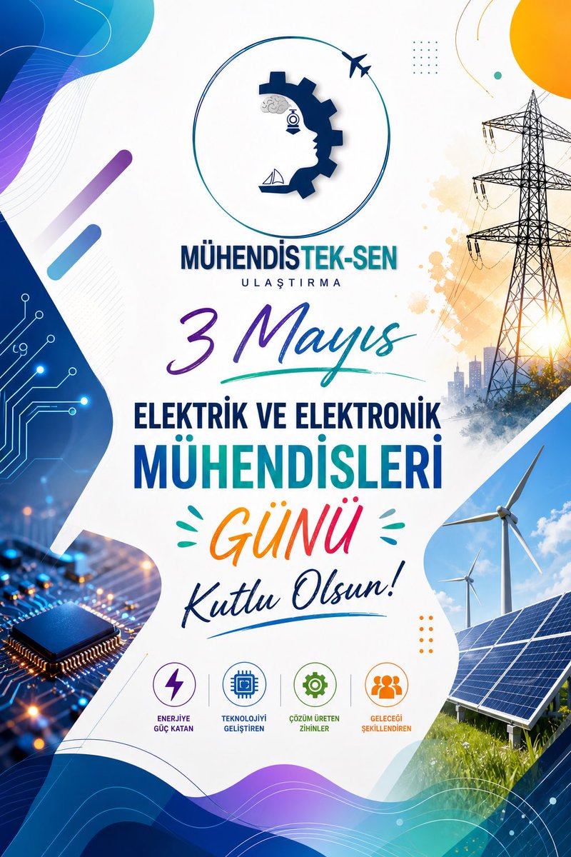 MuhTekUlastirma's tweet photo. 3 MAYIS
ELEKTRİK VE ELEKTRONİK MÜHENDİSLERİ GÜNÜ

Enerjiden haberleşmeye, sanayiden ulaştırma sistemlerine kadar
hayatın her alanında kritik görev üstlenen
tüm elektrik ve elektronik mühendislerimizin günü kutlu olsun.

Geleceği tasarlayan emeğin yanındayız.

MÜHENDİS TEK-SEN ULAŞTIRMA