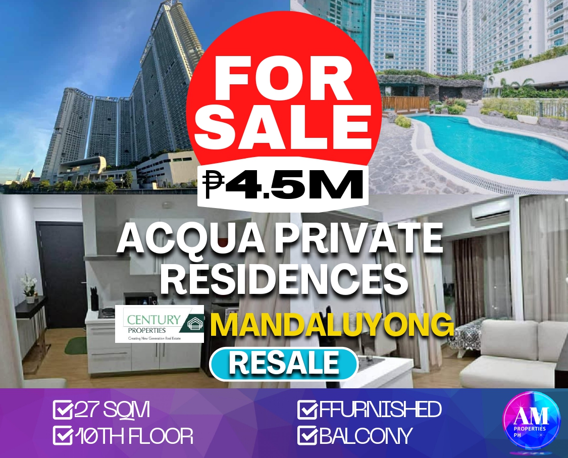 AMProperties_ph's tweet image. #AMPROPERTIESPH
#AcquaPrivateResidences 
#FORSALE 
#27sqm
#10thfloor
#1Bedroom
#Withbalcony 
#Fullyfurnished